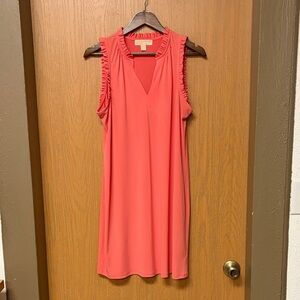 Michael Kors Coral Sleeveless Asymmetrical Dress